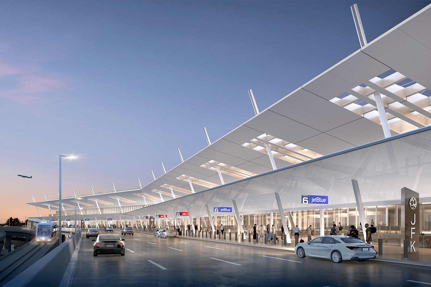 Curbside rendering of the new Terminal 6 